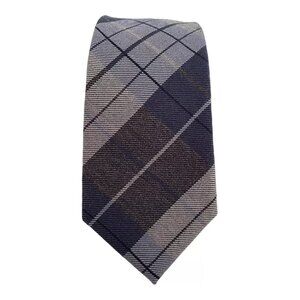 THEORY Gray Plaids & Cheks Cotton Blend Tie HMade USA 58”/ 2.75" EC